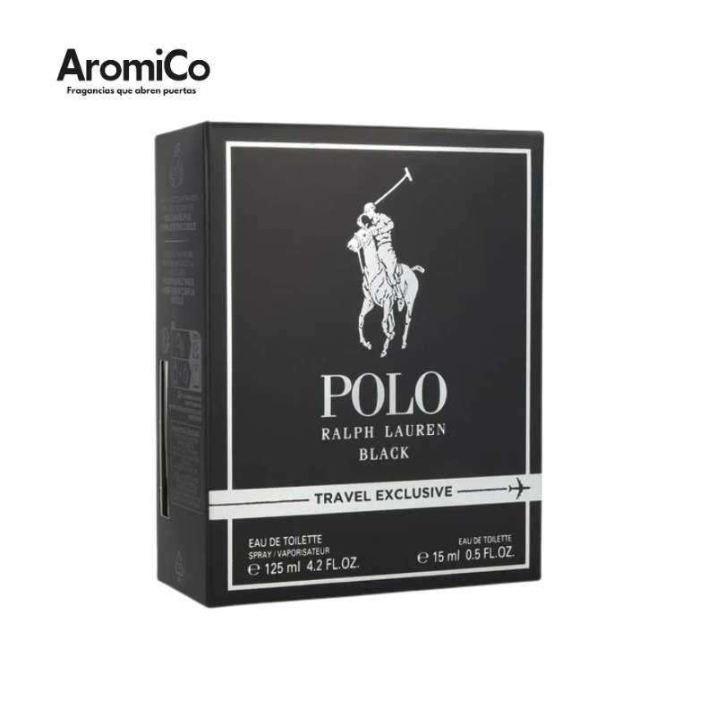 SET RALPH LAUREN POLO BLACK 2 PIEZAS