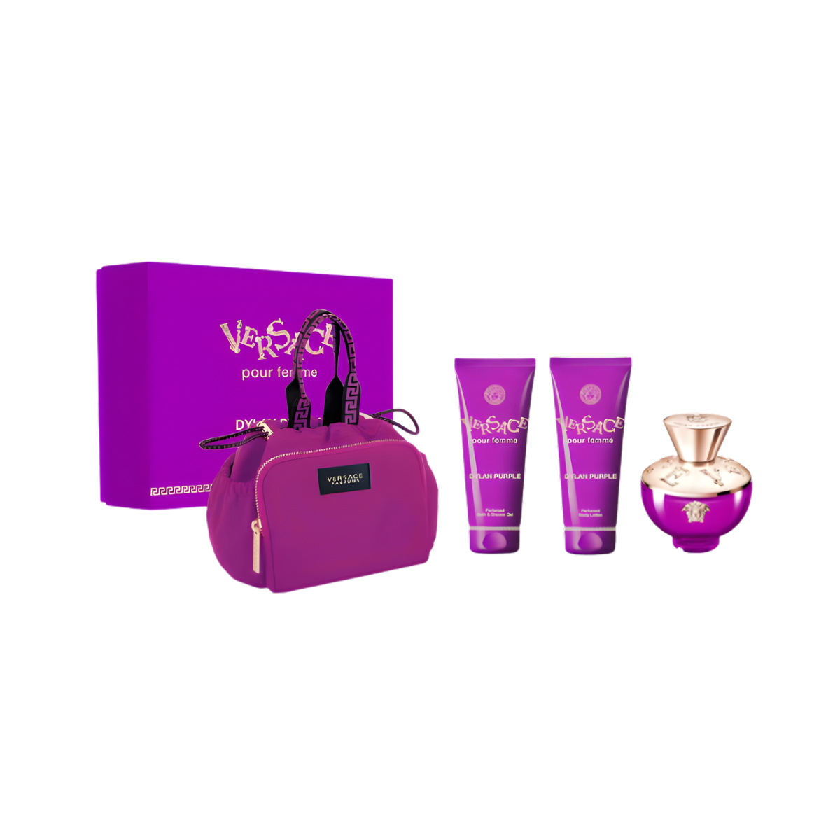 SET VERSACE LADIES DYLAN PURPLE WOMAN 4 PZS
