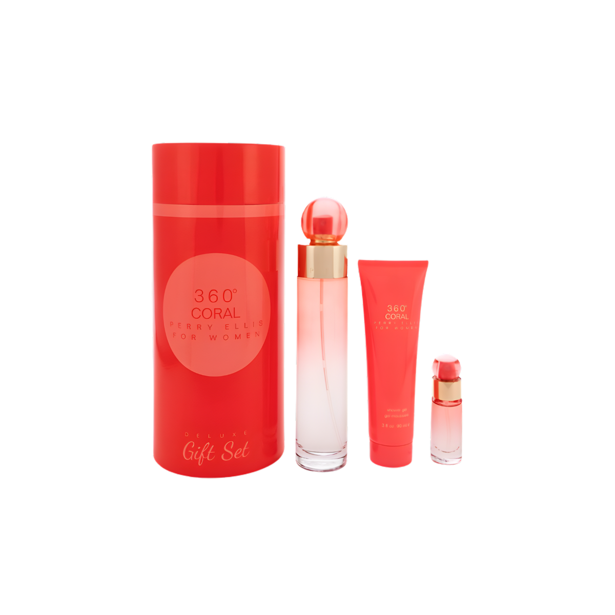 SET PERRY ELLIS 360 CORAL CILINDRO 3 PZS